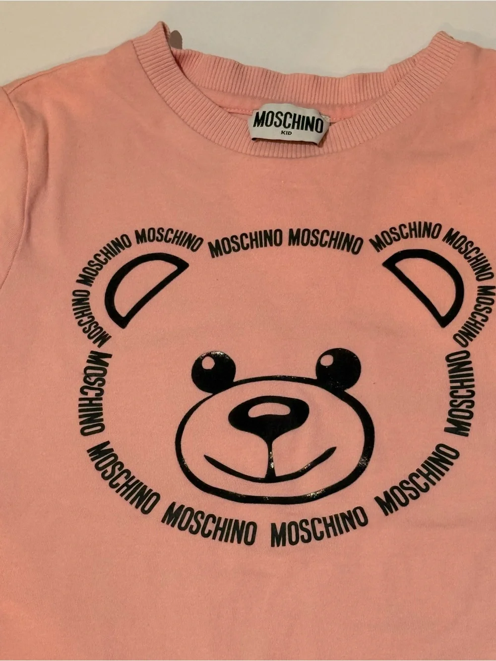 Moschino Pink Bear Logo Short Sleeve Tee